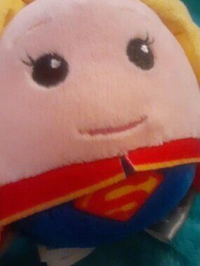 Hallmark DC Comics Fluffball ornament 4" Supergirl ball plush. Super Girl